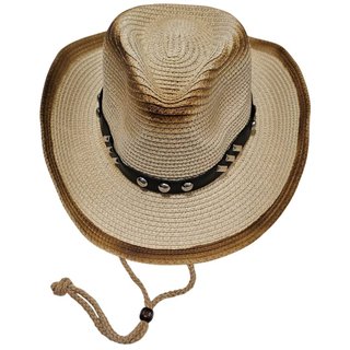 Sombrero Vaquero Beige Ajustable Talla M/L Adulto