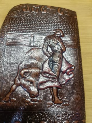 Monedero Cartera Vintage Piel Grabada
