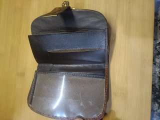 Monedero Cartera Vintage Piel Grabada