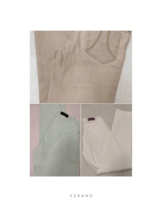 Lote 3 Pantalones T.40 Beige, Verde, Blanco