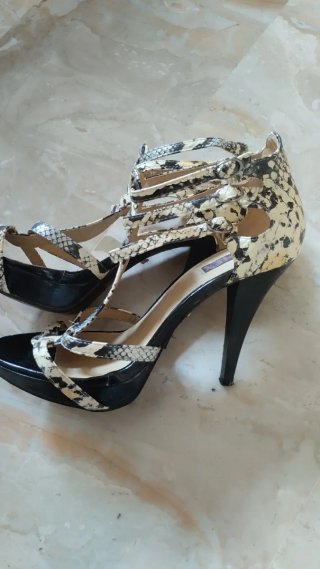 Sandali donna tacco alto pitone