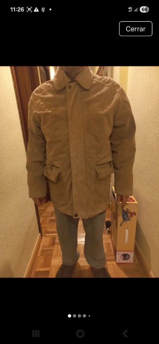 Chaqueta de piel beige