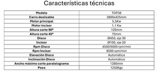 Escuadradora TOP3800 motorizada