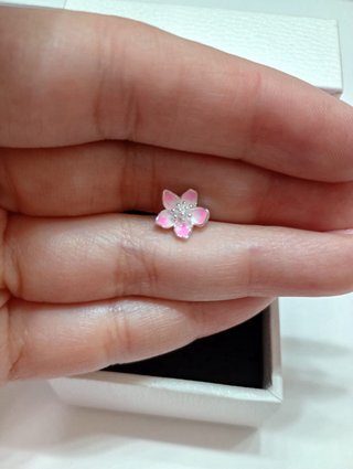 Pendientes Pandora Flor Rosa y Blanca