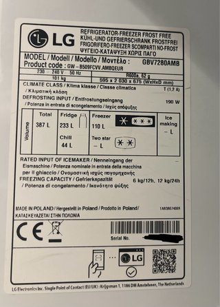 Nevera LG Door Cooling