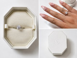 Anillo Solitario Swarovski Plata y Blanco