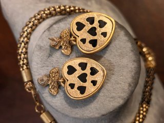 Set Parure Vintage Cuore Nero Oro