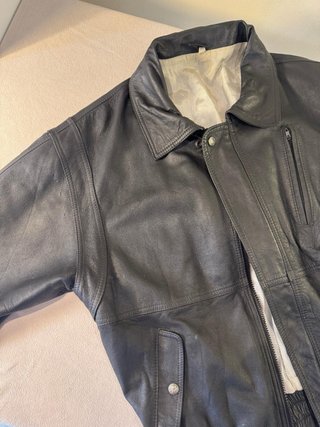 Chaqueta de cuero negra mujer T50