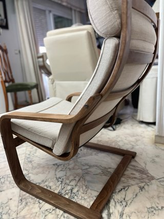 Dos Sillones de madera y tela color roble