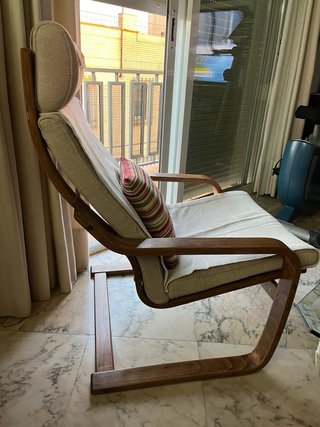 Dos Sillones de madera y tela color roble