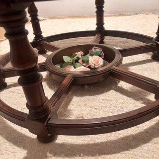 Mesa de centro antigua madera y cristal