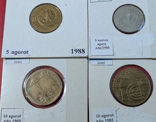 4 Monedas Israel 5, 10 Agorot