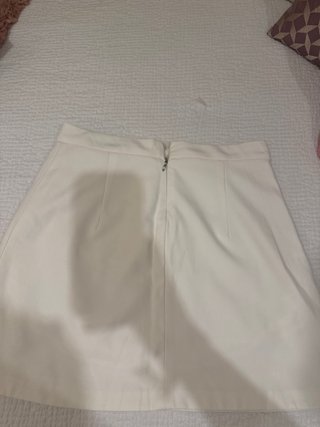 Falda Zara Blanca Elástica Cremalleras