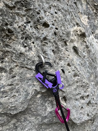 Pértiga escalada morada