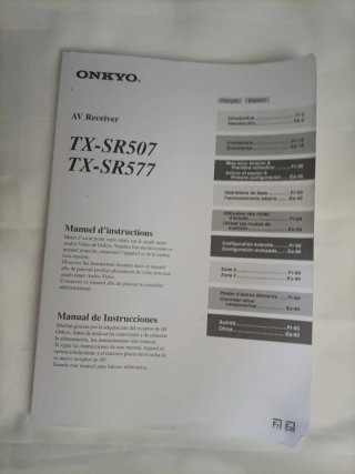 Micrófono Audyssey. Mando y Manual Onkyo