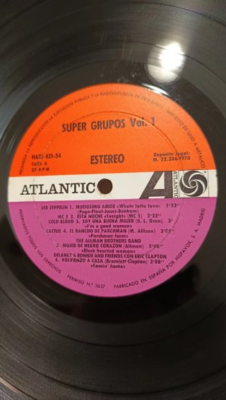 Lp Super Grupos Vol. 1 (1970) Atlantic Hats 421-54