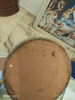 Botella cerámica decorada estilo antiguo
