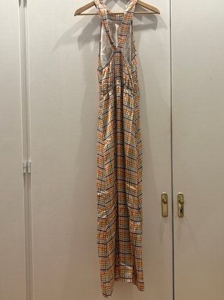 Vestido largo verano sin mangas cuadros
