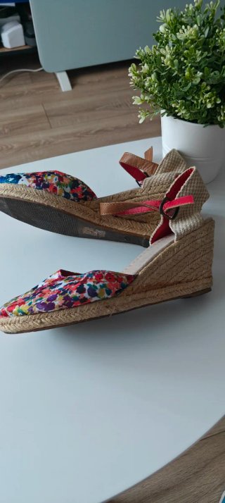 Zapatos cuña mujer florales talla 40