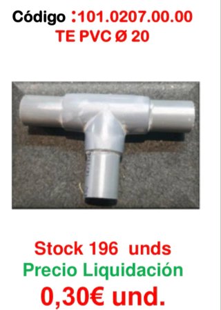 Lote 50ud T de PVC Ø 20