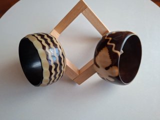 Pulseras Madera y Coco Beige Marrón