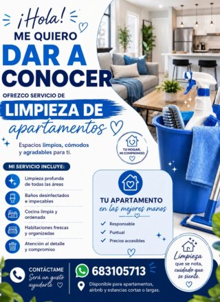 Promocióno limpieza de apartamentos..
