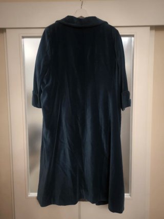 Vestido 2 piezas con abrigo de terciopelo azul aza