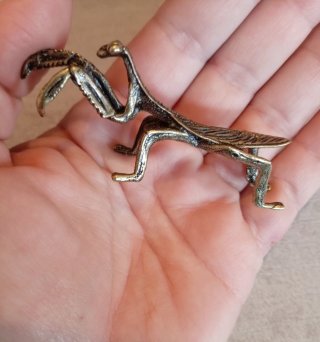 Mantis religiosa latón miniatura estilo vintage
