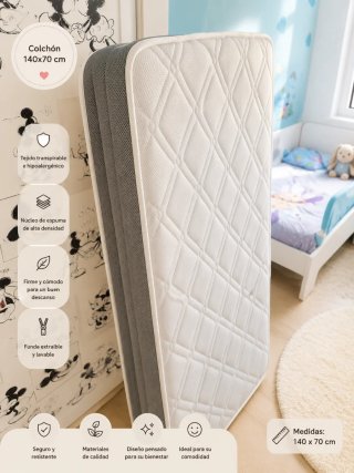 Cama infantil 140x70 + Colchón + Varios