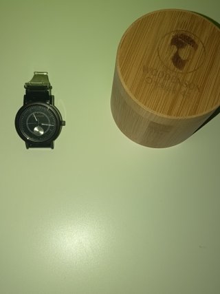 Reloj elegante madera + accesorios