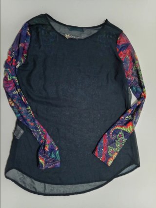 Blusa Desigual azul marino mandala transparente S