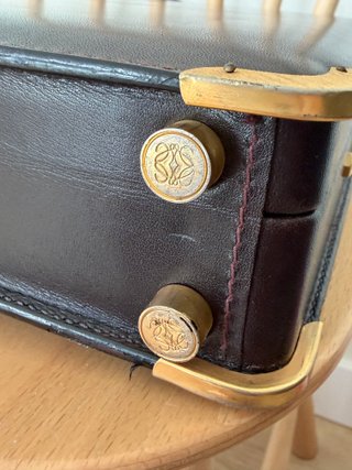 Maletín Loewe Piel Negra Vintage con Llaves