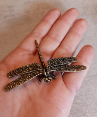 Libélula latón estilo vintage miniatura