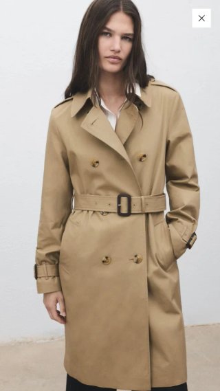 Gabardina Beige Mango Talla M