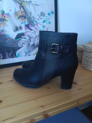 Botines tacón negros talla 38