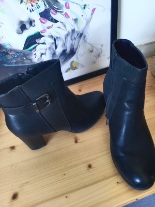 Botines tacón negros talla 38