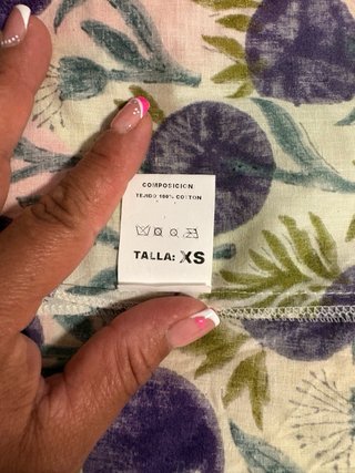 Vestido BYAN floral morado y verde talla única