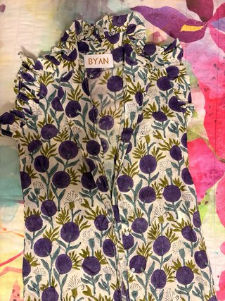 Vestido BYAN floral morado y verde talla única