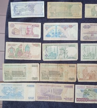 Turchia lotto 20 antiche Banconote Varie.