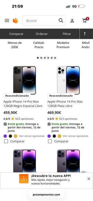 iPhone 14 Pro Max 128GB Negro/Plata