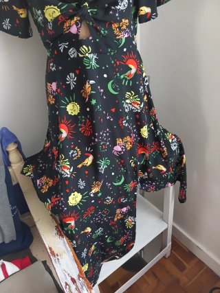 Vestido Pin Up Negro Estampado