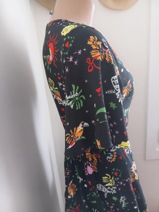 Vestido Pin Up Negro Estampado