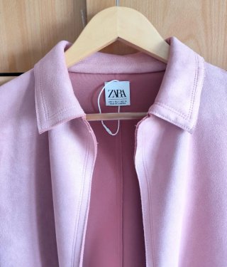 Abrigo Zara rosa entretiempo Talla M