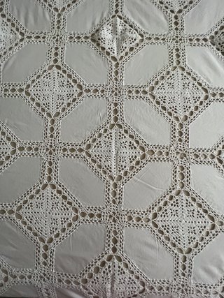 Colcha Vintage Crochet Algodón 100% Blanca