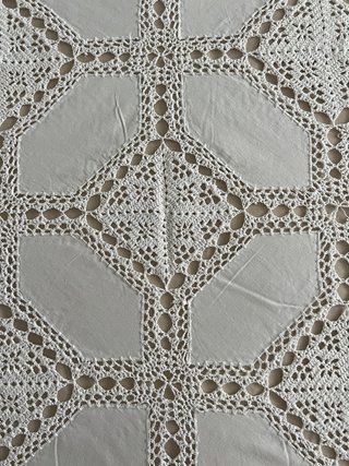 Colcha Vintage Crochet Algodón 100% Blanca