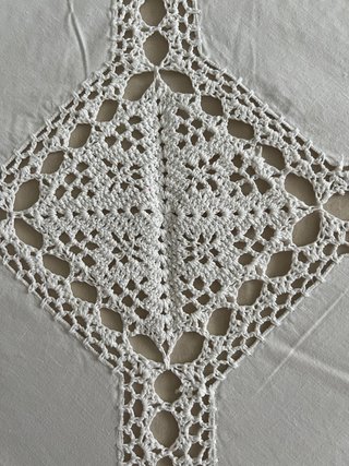 Colcha Vintage Crochet Algodón 100% Blanca