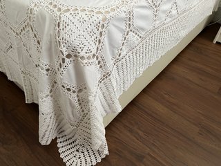 Colcha Vintage Crochet Algodón 100% Blanca