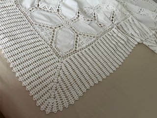 Colcha Vintage Crochet Algodón 100% Blanca