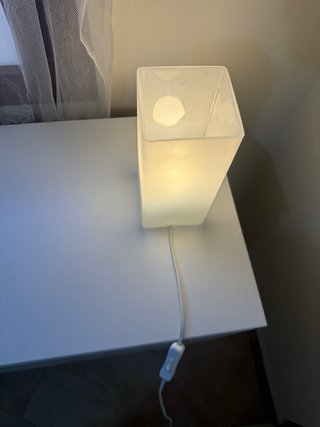 Lámpara Mesa IKEA Blanca Cristal