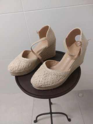Alpargatas Beige Encaje Labrado